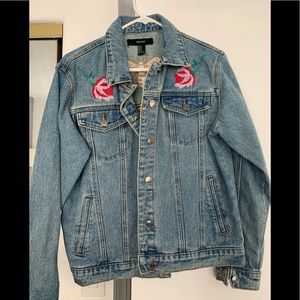 Forever 21 Embroidered Denim / Jean Jacket